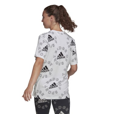 T-shirt adidas Performance Allover Print Sports T-shirt Hvid | HC9186, 4