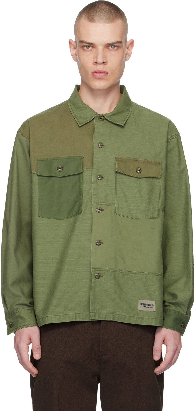Skjorte Neighborhood Utility Shirt Grøn | 242TSNH-SHM10