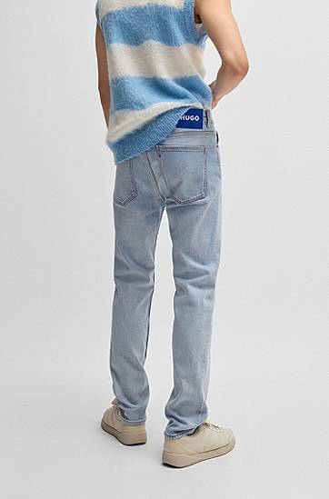 Jeans BOSS Slim-Fit Stonewashed Jeans Blå | 50529218, 1