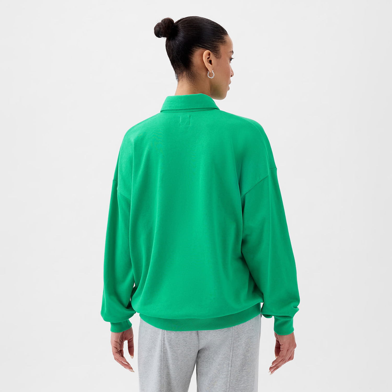 Sweatshirt GAP French Terry Logo Polo Sweatshirt Simply Green Grøn | 870977-00, 1