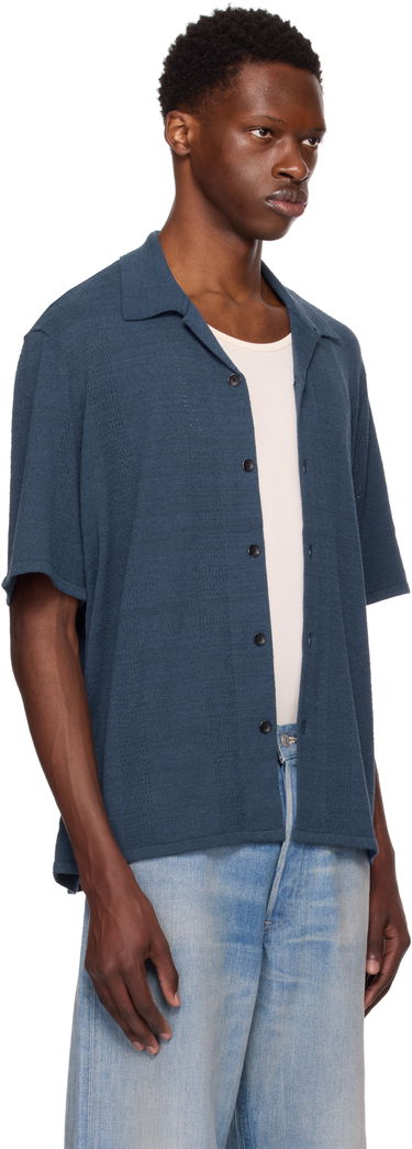 Skjorte rag & bone Rag & Bone Avery Zuma Knitted Shirt Blå | MBS25P020NC20, 1