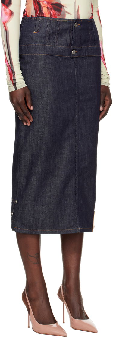 Nederdel Jean Paul Gaultier Jean Paul Gaultier 'The Inverted' Denim Midi Skirt Blå | 25/33-F-JU146-D019-55, 1