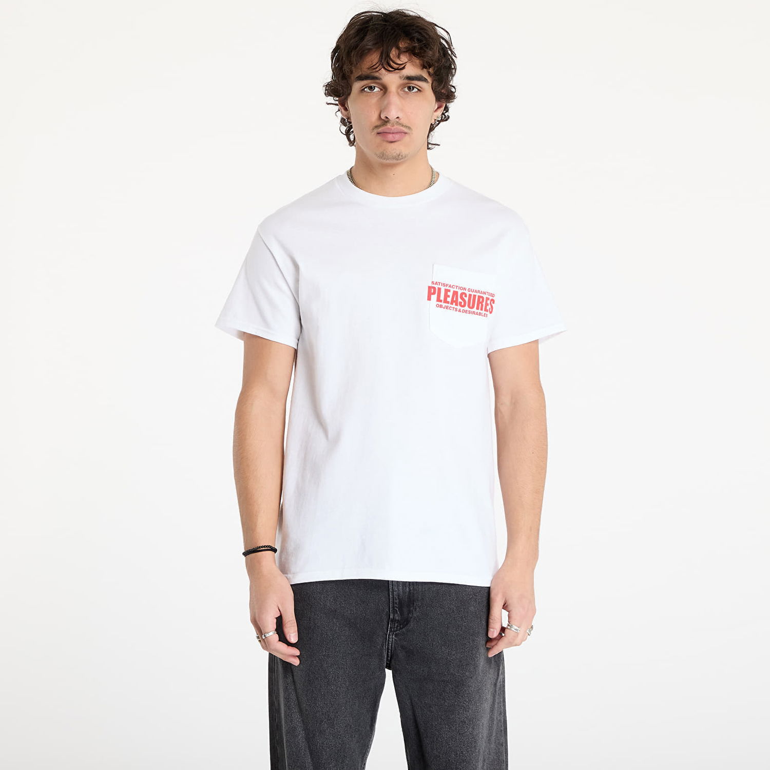 T-shirt Pleasures Staff Pocket Hvid | P24W044 WHITE, 0