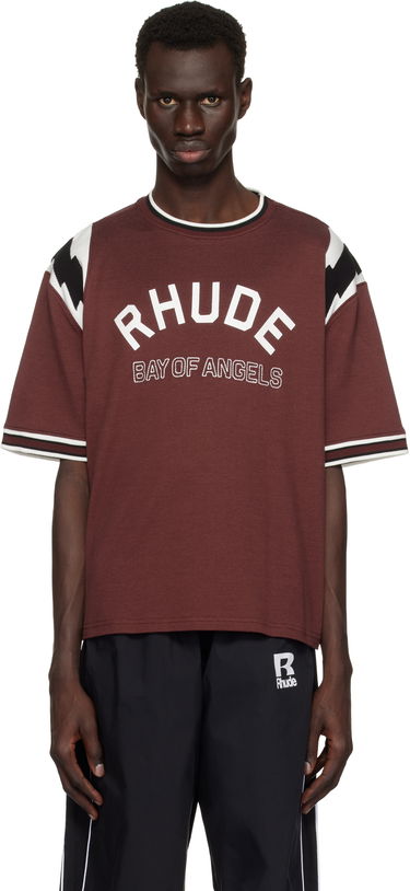 T-shirt Rhude Rhude Lightning Ringer Jersey T-Shirt Brun | RHPS25TT19012, 0
