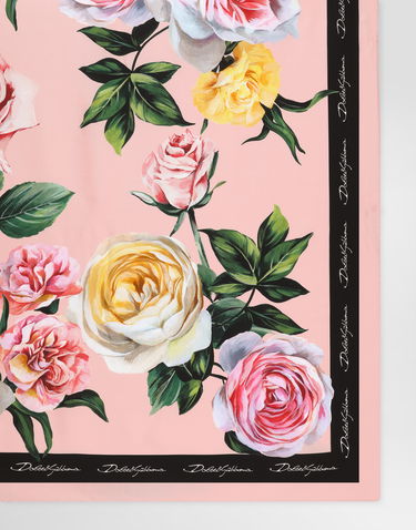 Tørklæde Dolce & Gabbana Dolce & Gabbana Rose and Peony Print Silk Twill Scarf Lyserød | FN090RGDCUIHF5IY, 1
