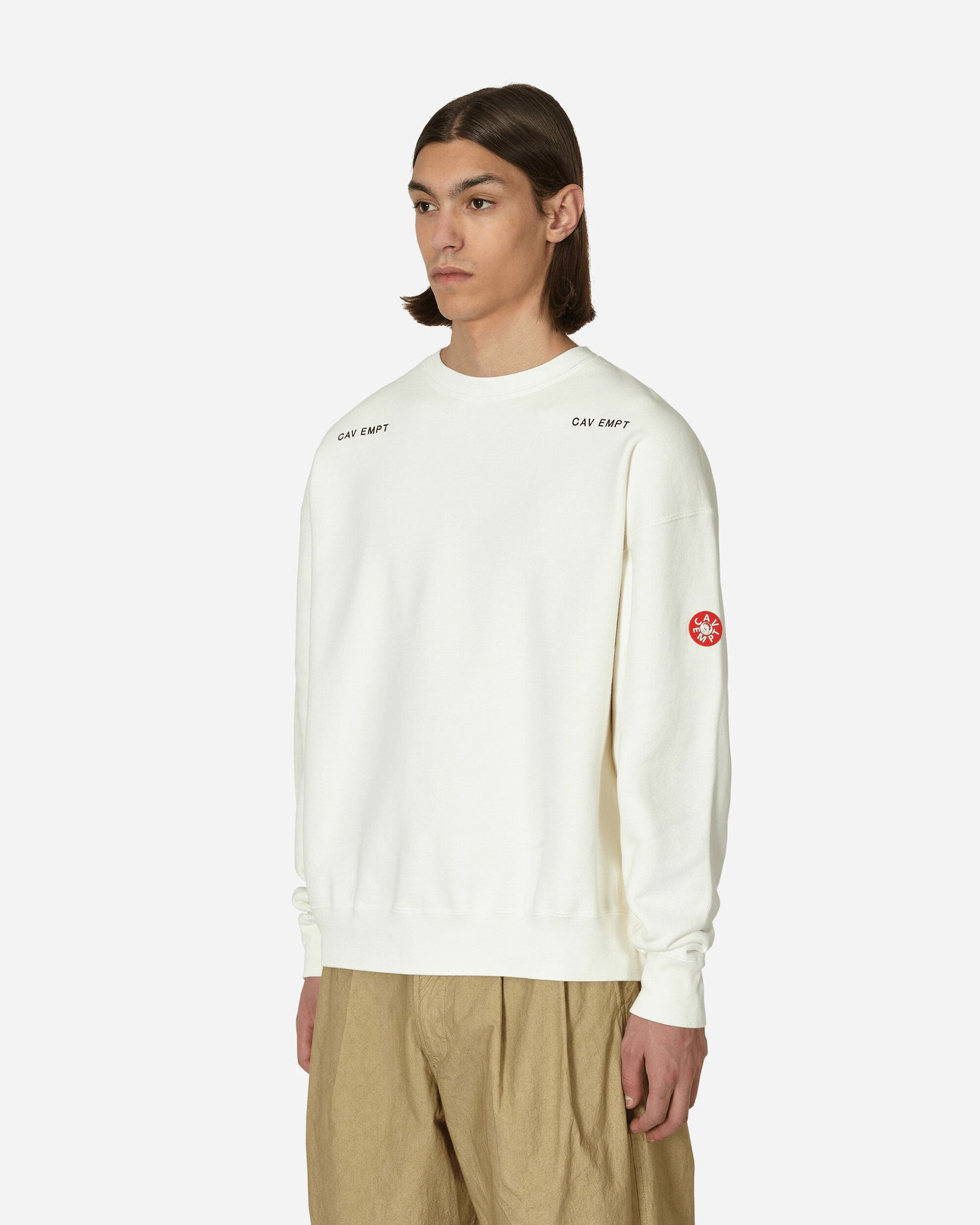 Sweater Cav Empt Washed Crewneck Beige | CES23CS04 001, 1