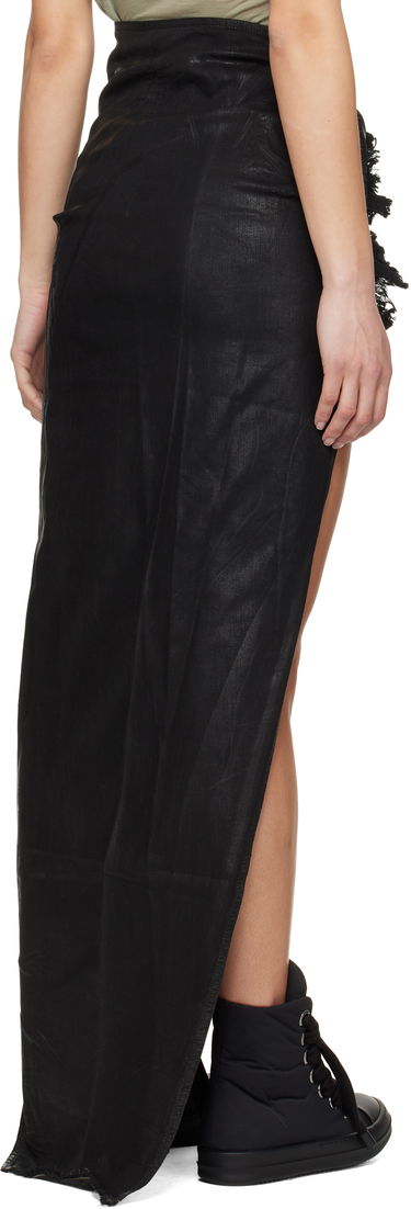 Nederdel Rick Owens Rick Owens DRKSHDW Hollywood Soft Edfu Denim Maxi Skirt Sort | DS01E3348 SCF, 2