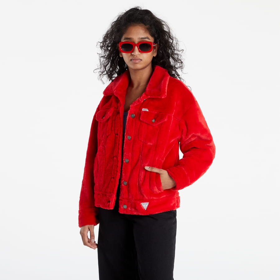 Jakke GUESS Faux Fur Jacket Rød | W1RN02K8BV0-G5K5, 0