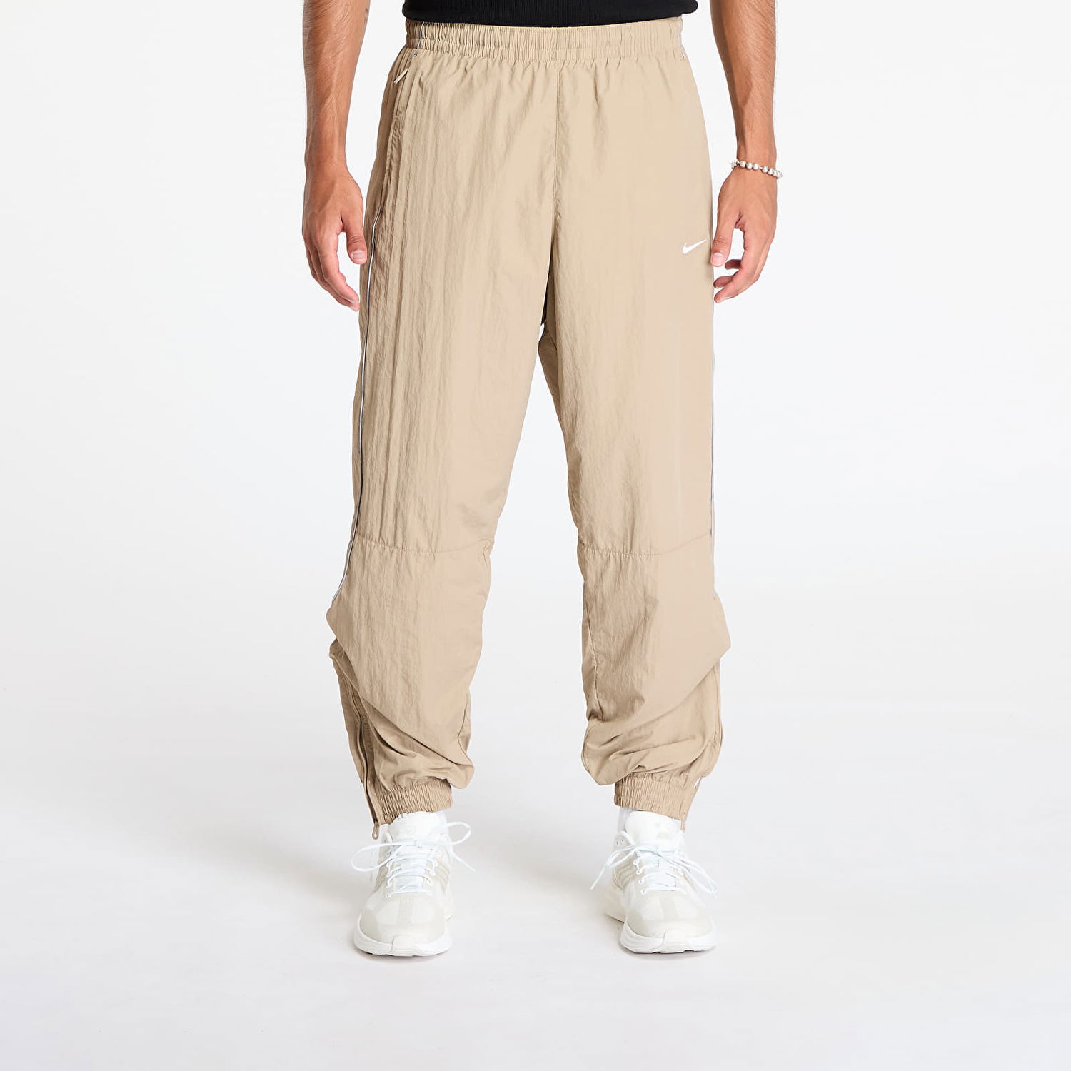Joggingbukser Nike Solo Swoosh Track Pants Khaki/ White Beige | FB8620-247, 0