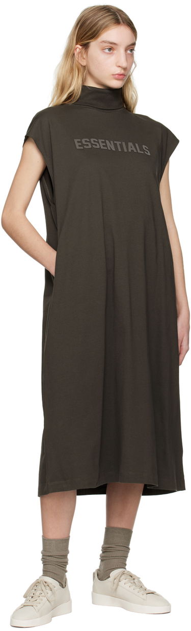 Kjole Fear of God ESSENTIALS Sleeveless Turtleneck Midi Dress Brun | 125BT225030FW, 3