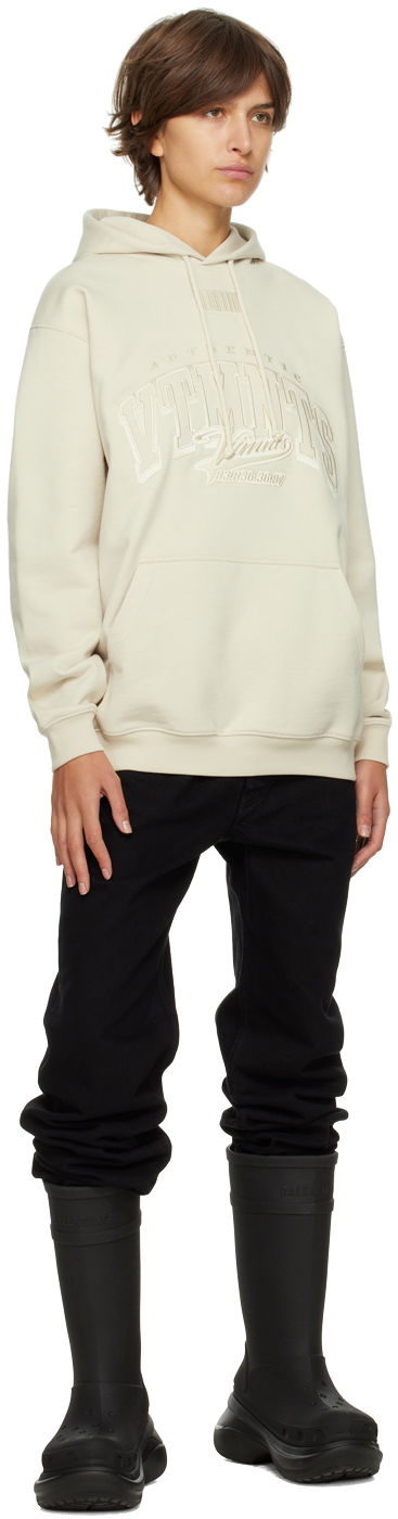 Sweatshirt VETEMENTS VTMNTS College Hoodie Beige | VL14HD300O, 3