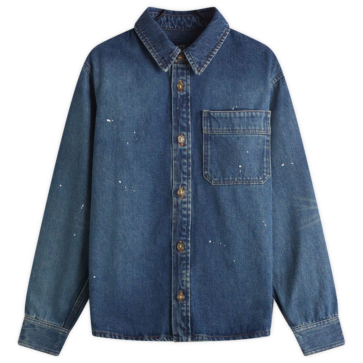 Skjorte A.P.C. A.P.C. Basile Painter Denim Overshirt, Size Small Blå | COHGL-H02709-IAL, 0