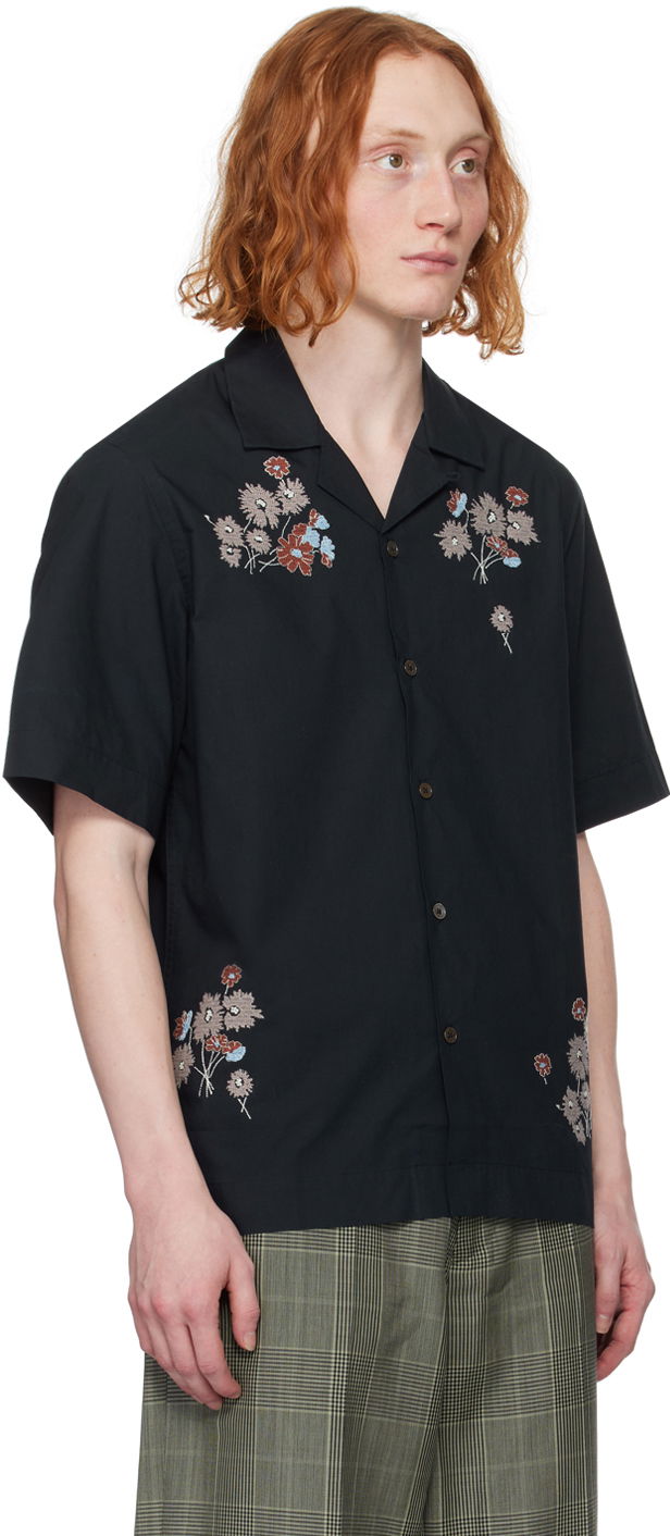 Skjorte Paul Smith Paul Smith Embroidered Short Sleeve Shirt Sort | M1R-905UE-M01592-49A, 1