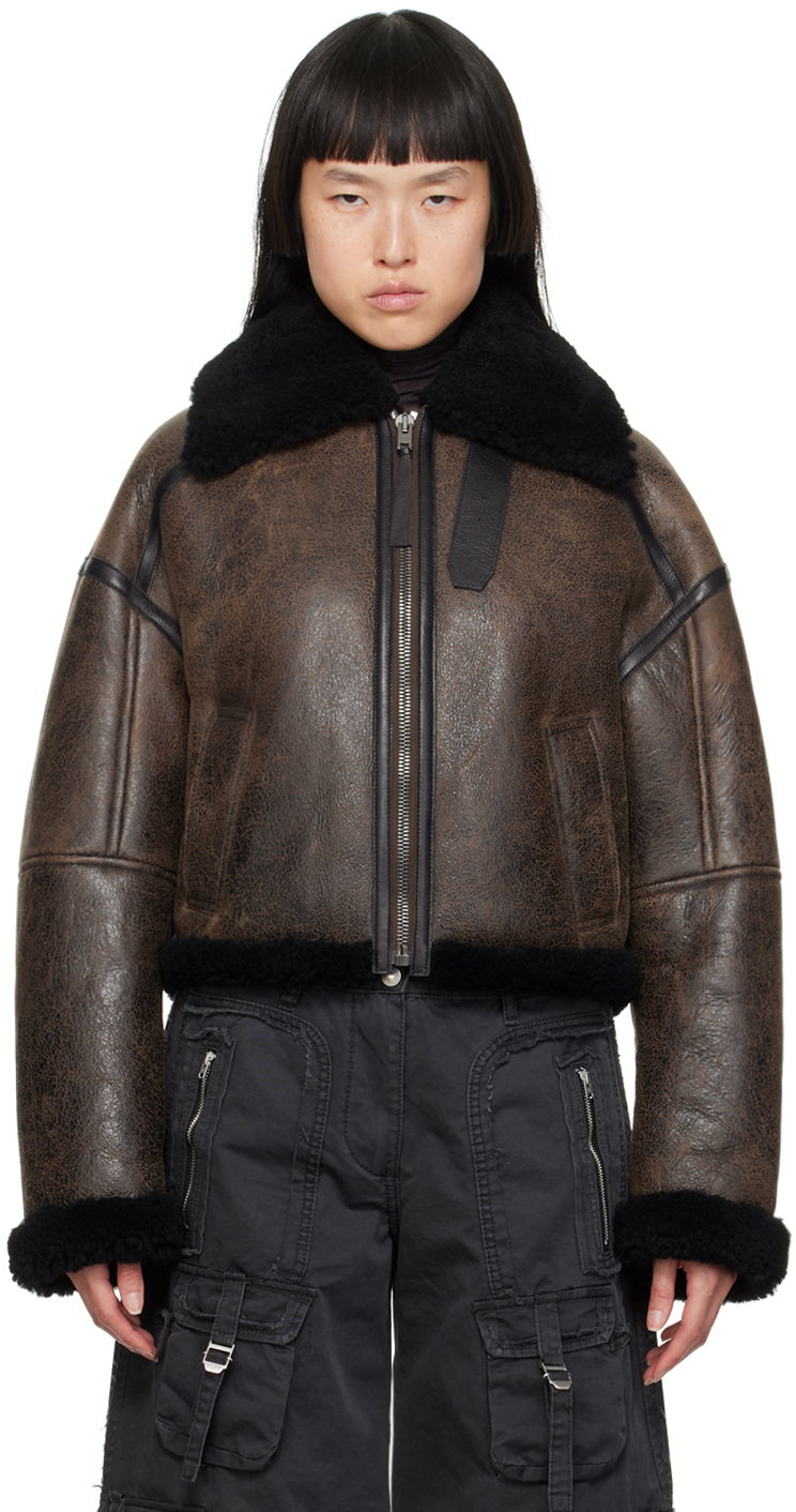 Jakke Acne Studios Spread Shearling Beige | A70150-, 0