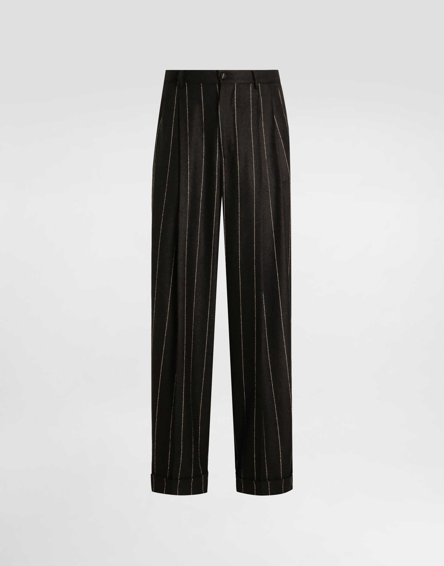 Bukser Dolce & Gabbana Dolce & Gabbana Pinstriped Flannel Trousers Sort | GP168TFRZAPS8051, 0
