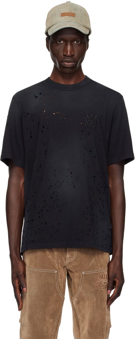 T-shirt AMIRI Shotgun Distressed Logo T-Shirt Sort | AMJYTE1059
