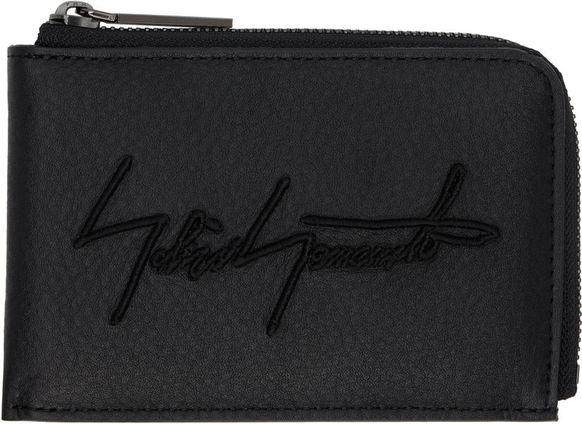 Tegnebog Yohji Yamamoto Yohji Yamamoto Signature Zip Wallet Sort | DM-A06-790