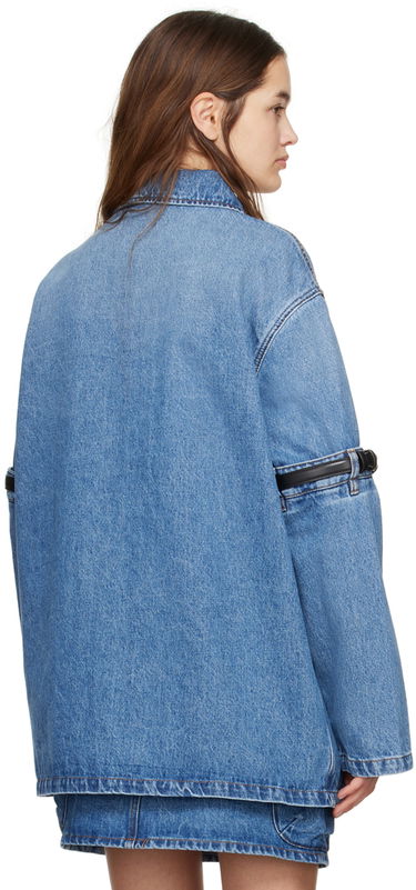 Jakke Coperni Coperni Denim Jacket with Open Elbow Detail Blå | COPCH36202, 2