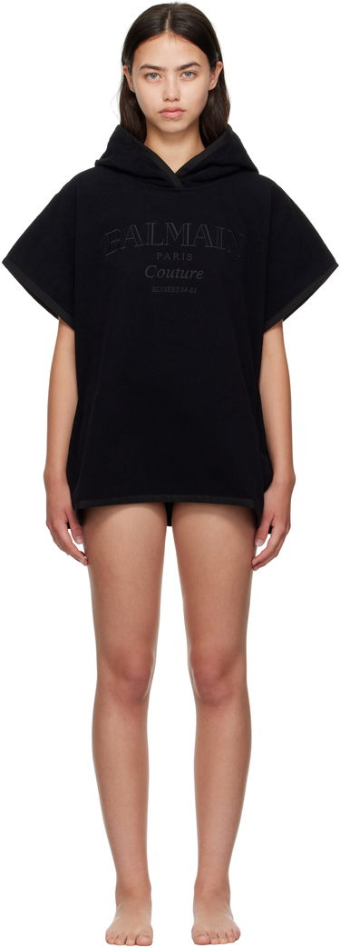 Badetøj Balmain Balmain Couture Hooded Cover-up Sort | BKP472400, 0