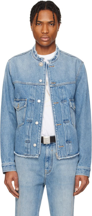 Jakke Givenchy Givenchy Reworked Biker Denim Jacket Blå | BM01BE5YCH415, 0