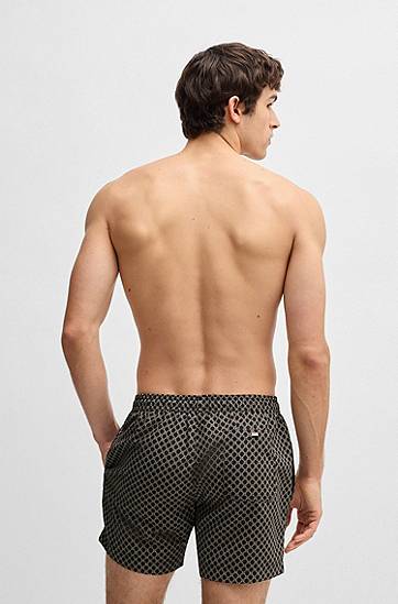 Shorts BOSS All-Over Print Drawstring Swim Shorts Sort | 50518968, 1