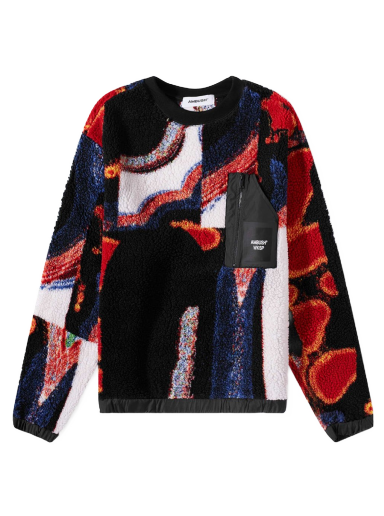 Sweater Ambush Printed Fleece Crewneck Bourgogne | BMBA027F22FAB0018410