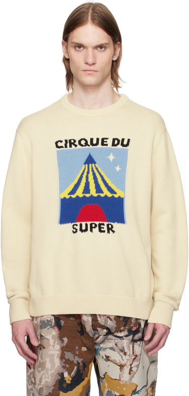 Sweater KidSuper KidSuper 'Super' Tent Graphic Sweater Beige | SS25-SW-13, 0