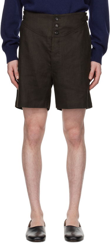 Shorts Bode Bode Linen Cot Shorts Brun | MRS25BT056, 0
