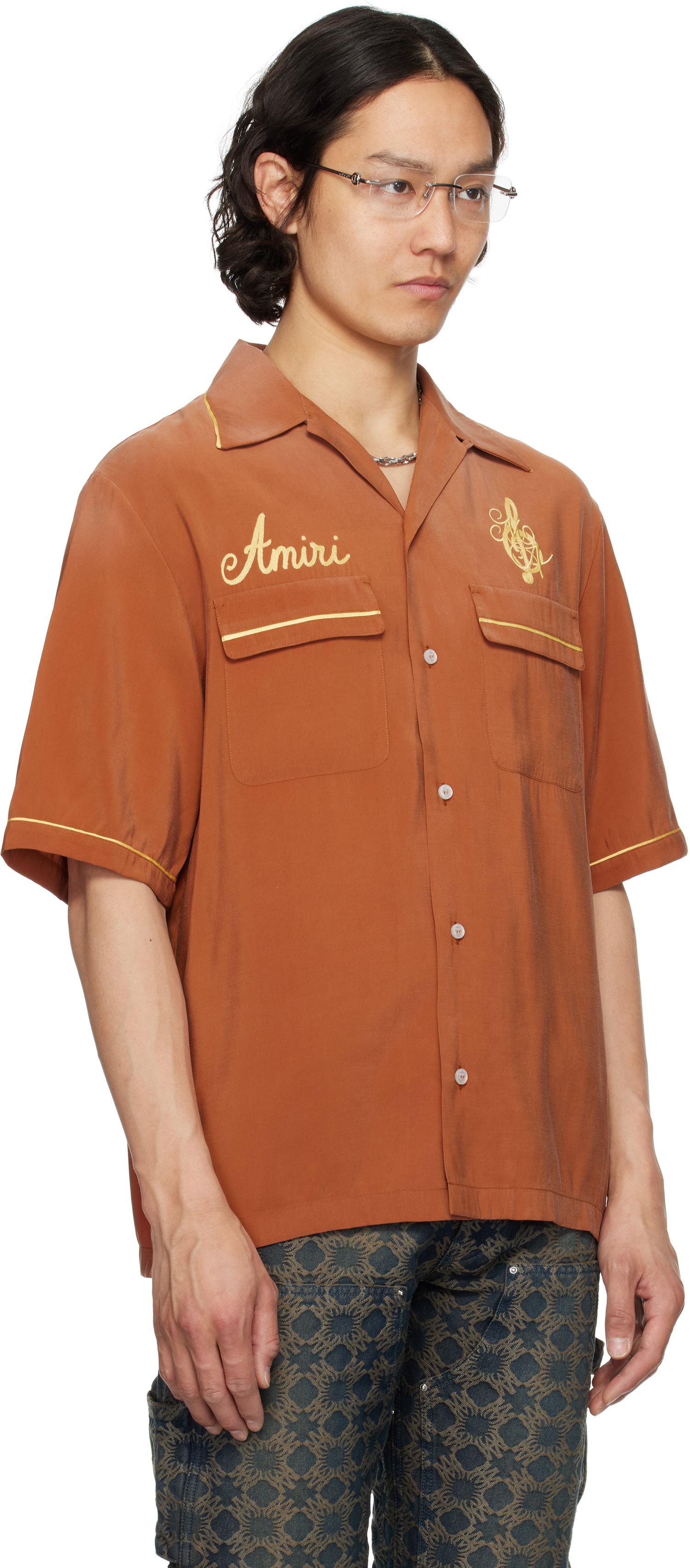Skjorte AMIRI Amiri 'Saturday Night' Camp Shirt Orange | AMSTCA1118, 1