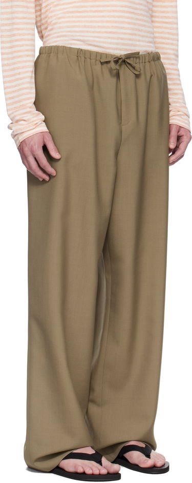 Bukser The Row The Row Donatello Wide-Leg Trousers Beige | 657-W3602, 1