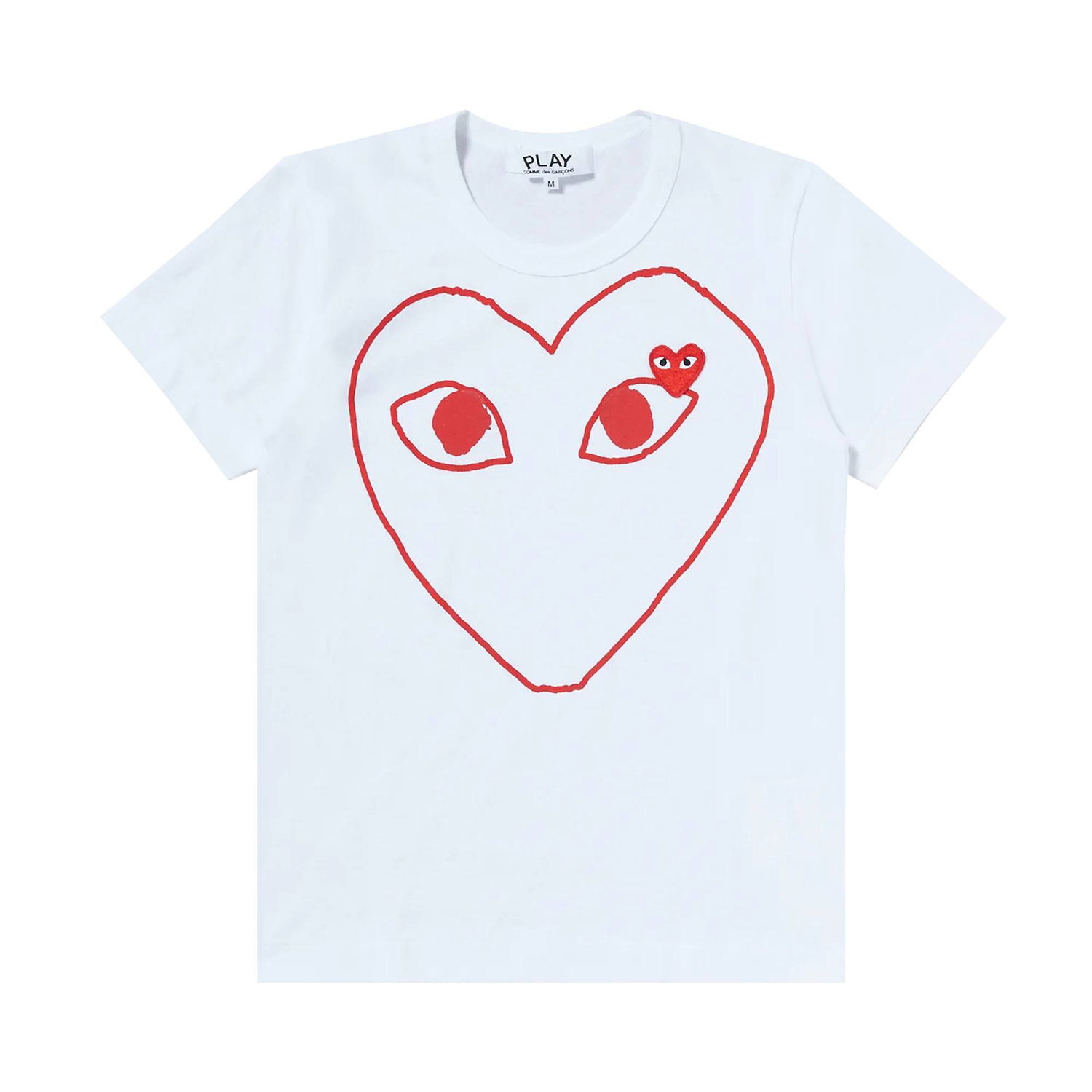 T-shirt Comme des Garçons PLAY Heart Outline T-Shirt Hvid | P1T099 1, 1