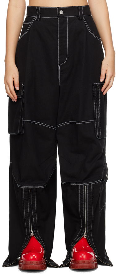 Cargo bukser We11done We11done Topstitching Cargo Pants Sort | WD-PT3-23-218-W-BK, 0