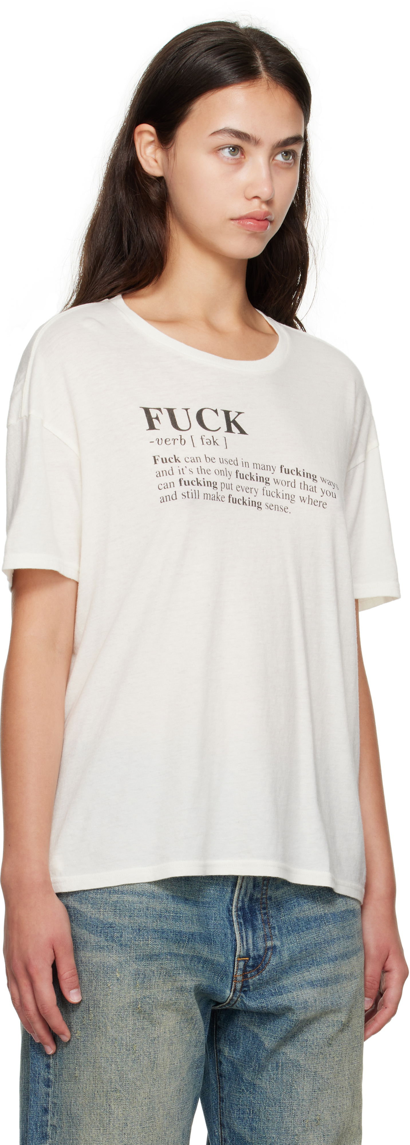 T-shirt R13 R13 Relaxed T-Shirt "Fuck" Hvid | R13WK141-K115B, 1