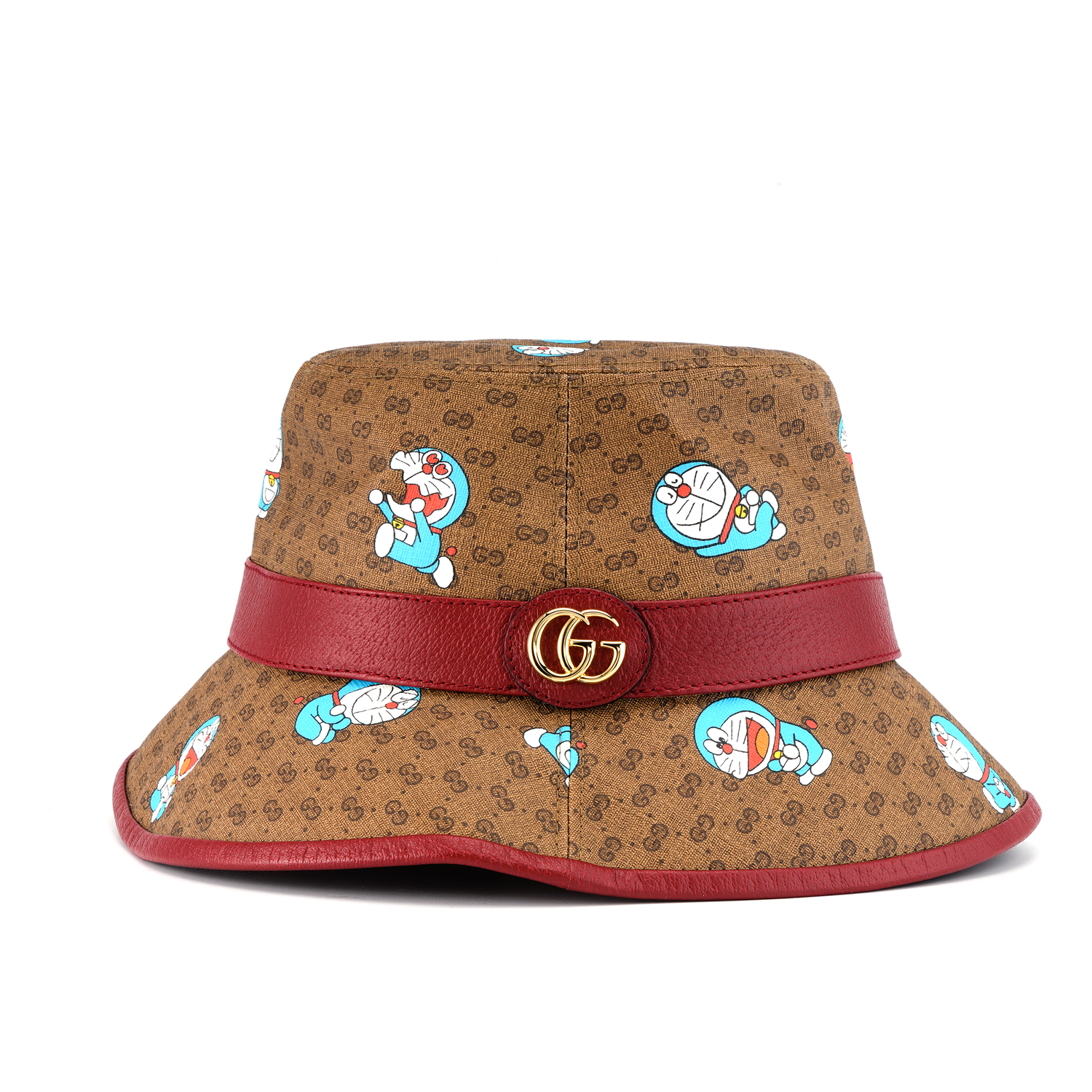 Hat Gucci Cherry Monogram Doraemon Print Bucket Hat Brun | 648846-4HACU-8574, 0