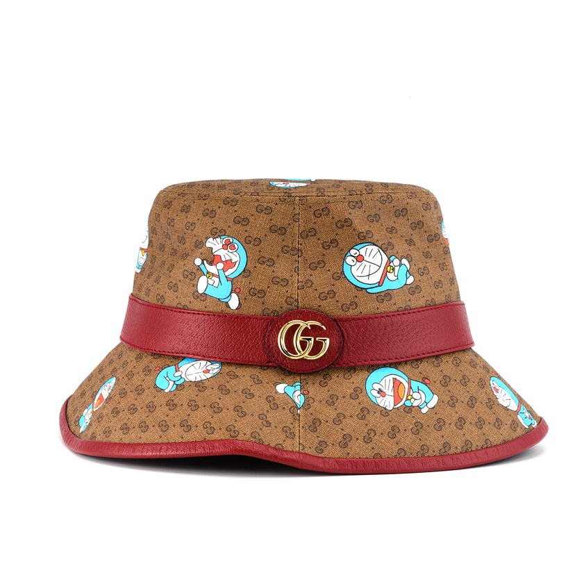 Hat Gucci Cherry Monogram Doraemon Print Bucket Hat Brun | 648846-4HACU-8574