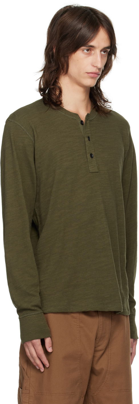 T-shirt rag & bone Rag & Bone Classic Flame Henley Grøn | MBC22FT037TL37, 1
