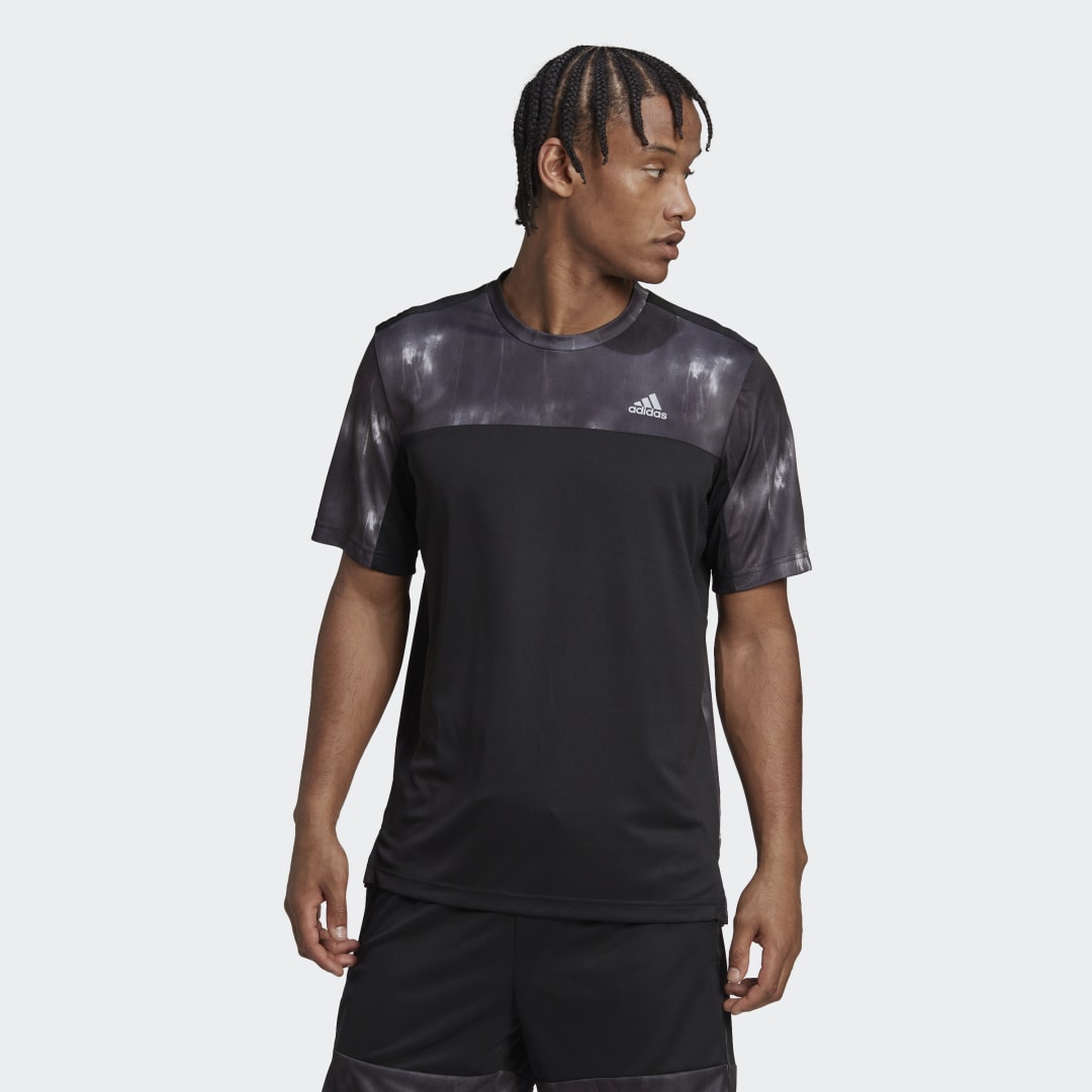 T-shirt adidas Originals AEROREADY Workout Chalk Print Training Tee Sort | HN8538, 0