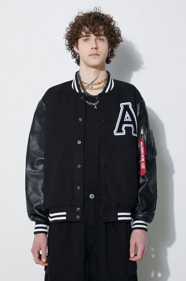 Bomberjakke Alpha Industries Alpha Industries College Bomber Jacket Sort | 146111, 4