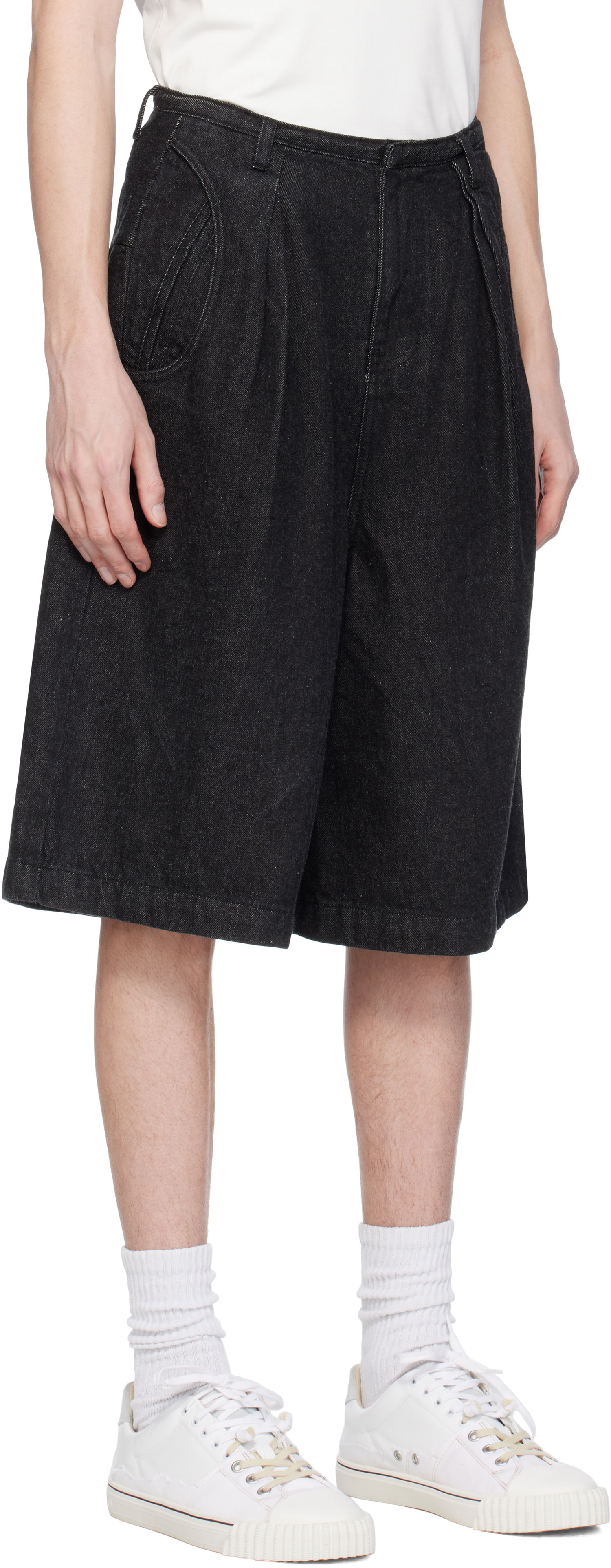 Shorts ADER ERROR ADER error Pleated Denim Shorts Sort | BO01SSJE0201BK, 1