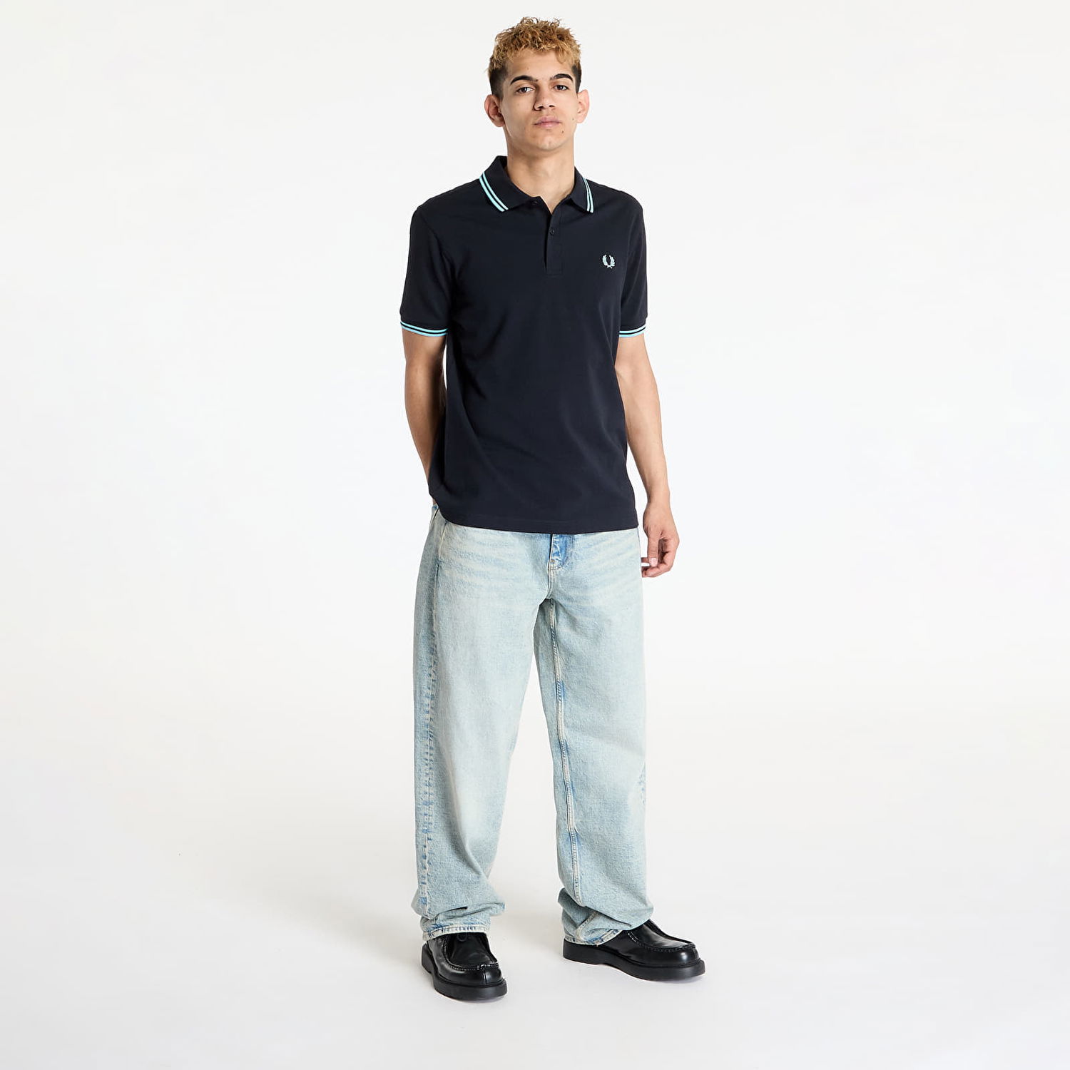 Polo skjorte Fred Perry Fred Perry Twin Tipped Shirt Sort | M3600 Y60, 1