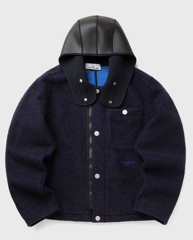 Jakke Stone Island Fleece Jacket with Neoprene Hood Mørkeblå | K2S15Q100021S0X22.V002A, 2