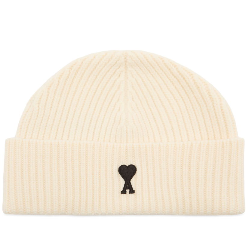 Beanie AMI AMI Paris Felted Merino Wool Beanie Hvid | H25UBO006-018-151H25