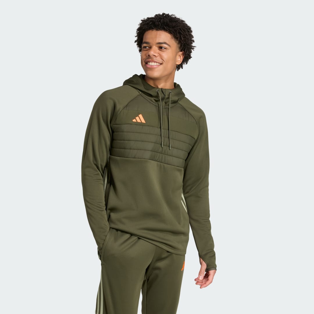 Sweatshirt adidas Performance Tiro 25 Essentials Winterized Training Hoodie Grøn | JW4589, 0