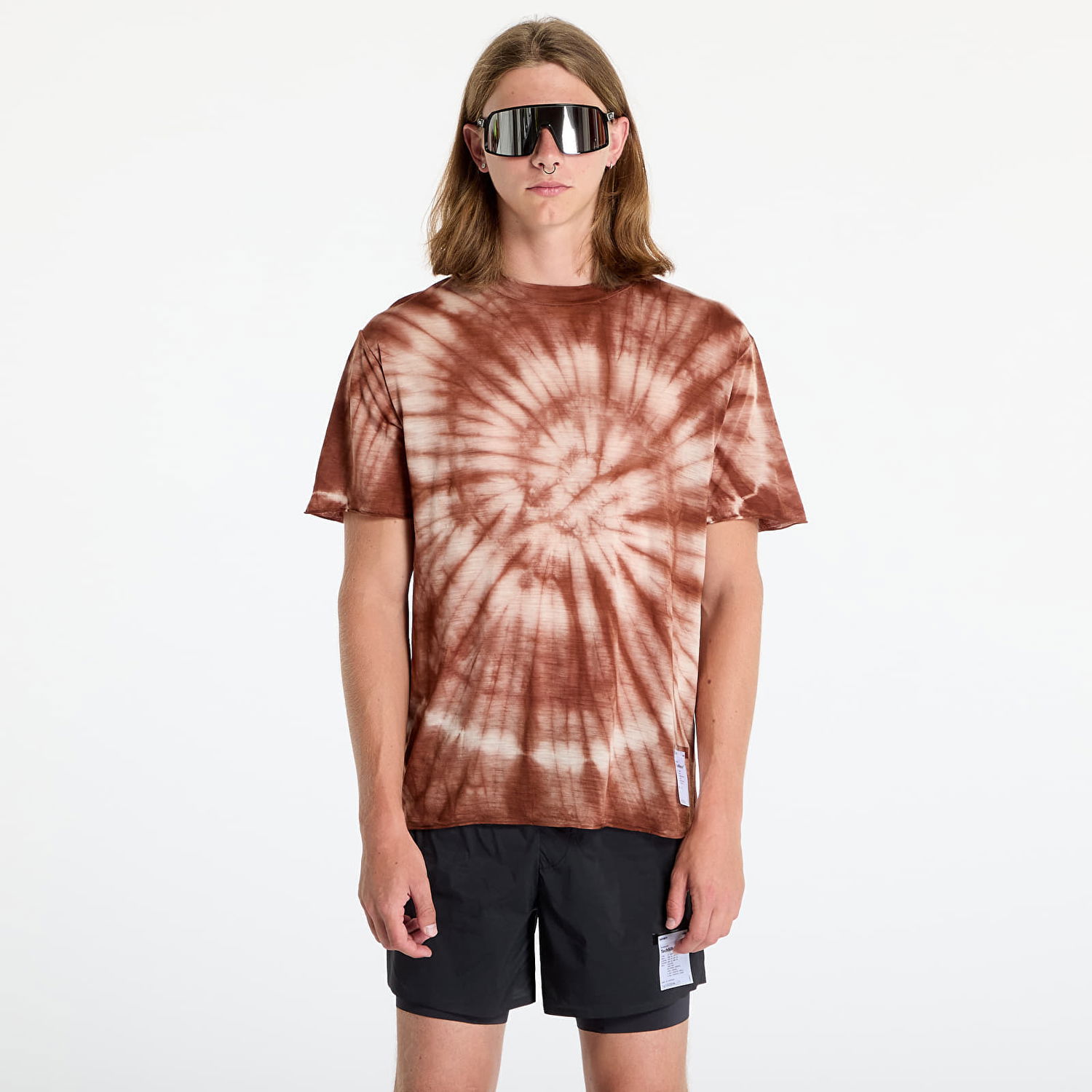T-shirt Satisfy CloudMerino T-Shirt UNISEX Tie-Dye Pine Brun | 11002-TDPI, 0