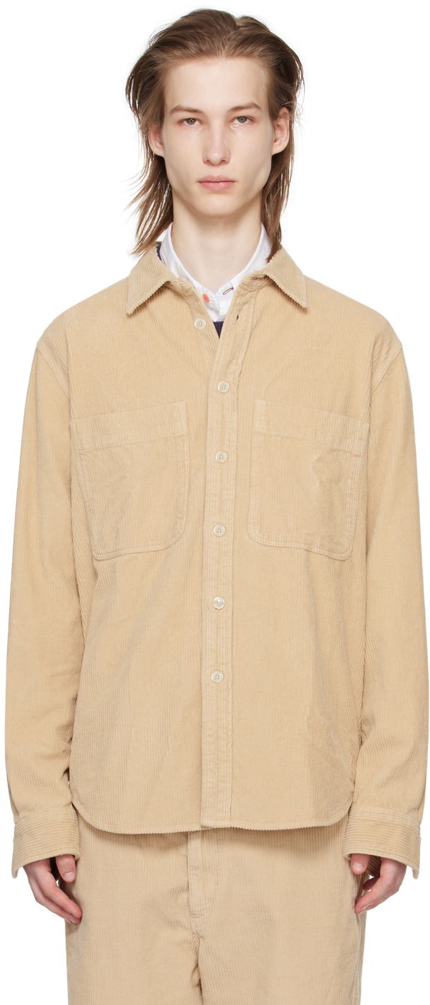Skjorte Paul Smith PS Paul Smith Corduroy Button-Up Shirt Beige | M2R-450Y-M21950-62