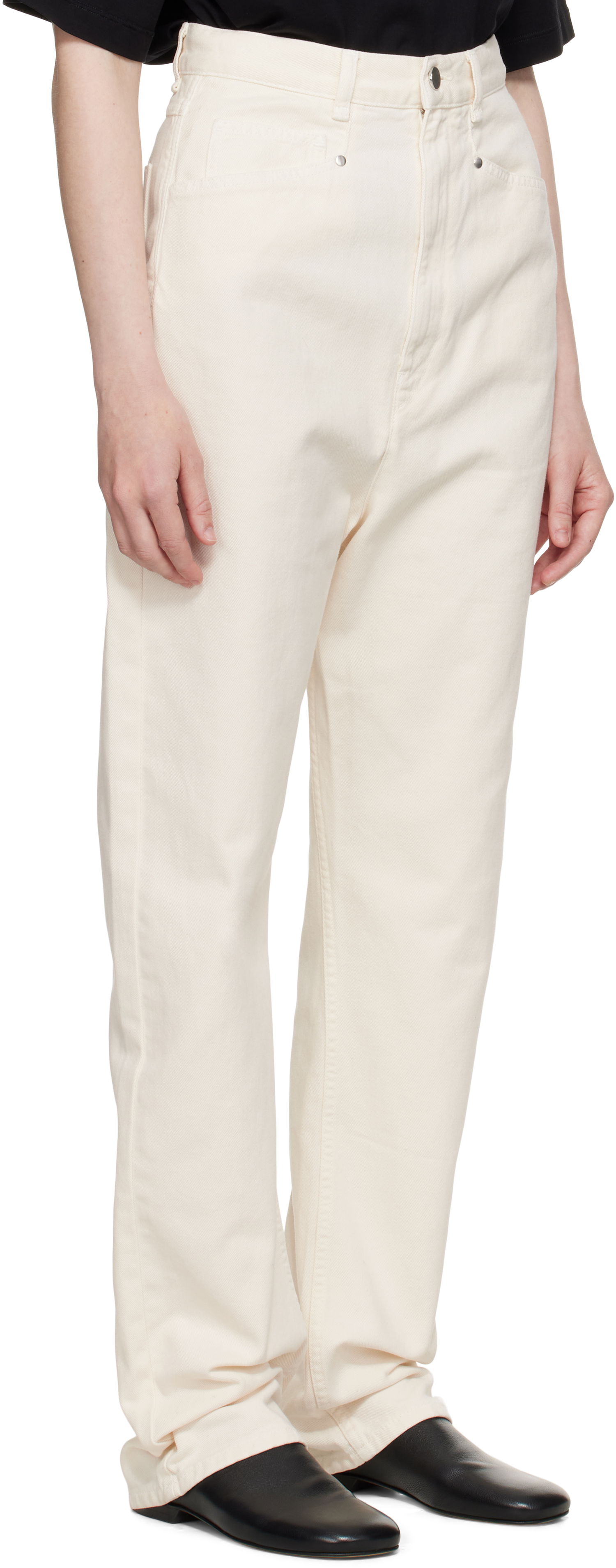 Jeans LEMAIRE Lemaire Dropped Crotch Jeans Hvid | PA1199 LD1034, 1