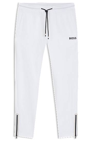 Joggingbukser BOSS BOSS Active Stretch-Gabardine Tracksuit Bottoms with Thermoregulating Technology Hvid | 50542940, 0