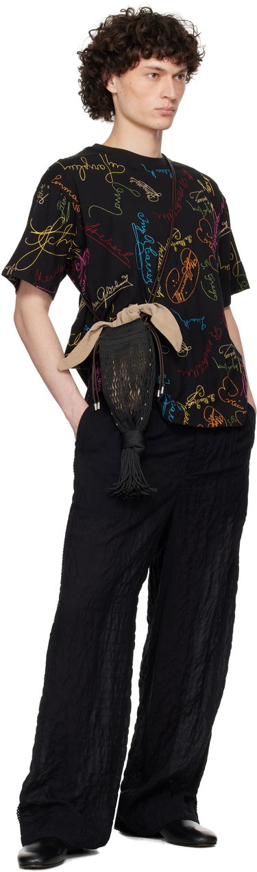 T-shirt Bode Bode Signature Scrawl Boxy T-Shirt Sort | MRS25CS050, 3
