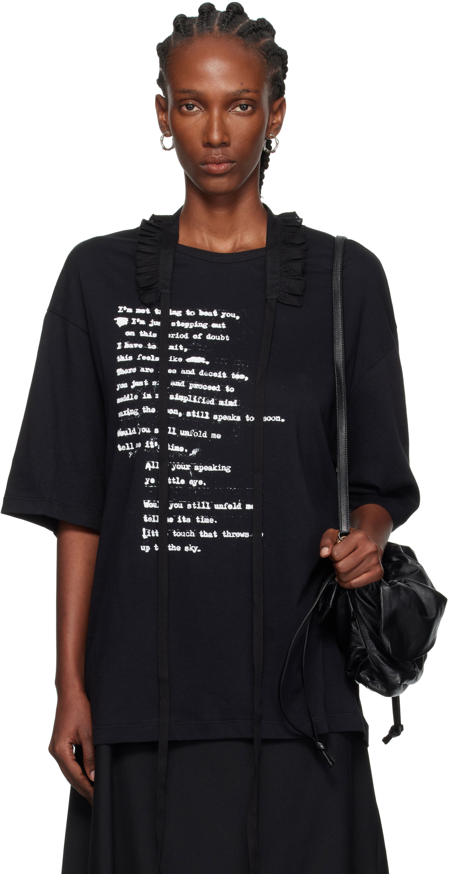 T-shirt Ann Demeulemeester Ann Demeulemeester Danvald High Comfort Graphic T-Shirt Sort | 2520-W-JTS06-54-C-FA206-099, 0