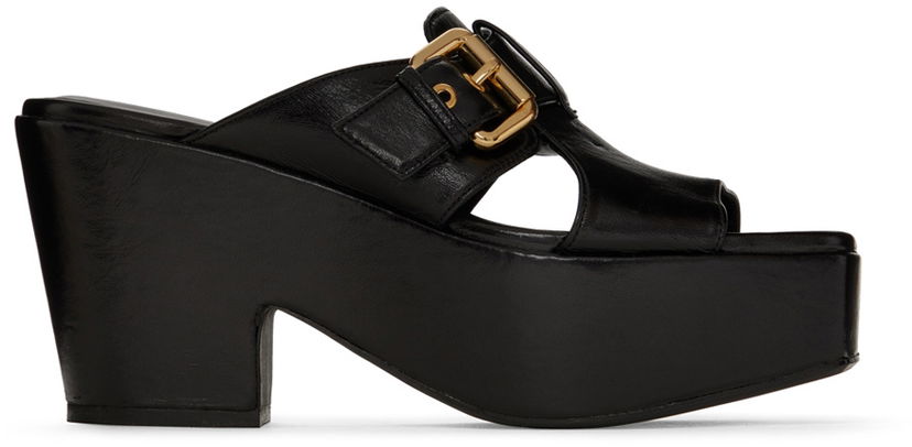 Tøj BY FAR BY FAR Lenka Platform Heeled Sandals Sort | 22SSLNKMBLGLS